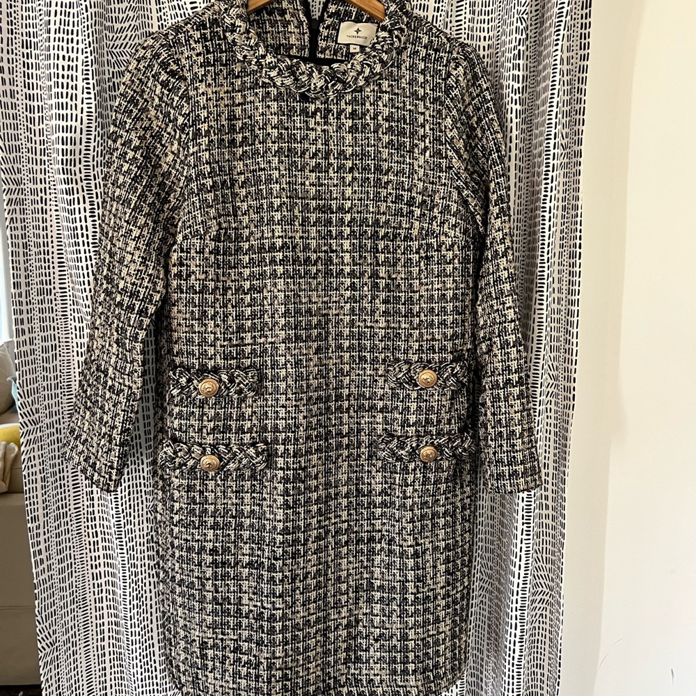 Tuckernuck Black, White and Gold Jackie Dress